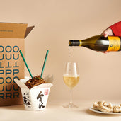 outpour wine box with wine & food