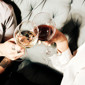 two wine glasses